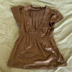 BCBG Silk Babydoll Top